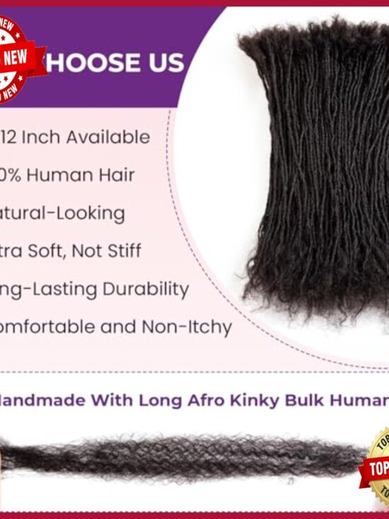 Human Hair Sister Locs Extensions 10 Inch Micro Locks Curly Tips main image 5